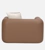 Arcade Leatherette 1 Seater Sofa with Solid Wood Fluting and Fabric Seat