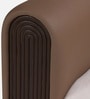 Arcade Leatherette 1 Seater Sofa with Solid Wood Fluting and Fabric Seat