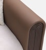 Arcade Leatherette 1 Seater Sofa with Solid Wood Fluting and Fabric Seat