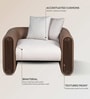 Arcade Leatherette 1 Seater Sofa with Solid Wood Fluting and Fabric Seat