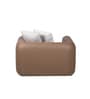 Arcade Leatherette 1 Seater Sofa with Solid Wood Fluting and Fabric Seat