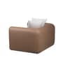 Arcade Leatherette 1 Seater Sofa with Solid Wood Fluting and Fabric Seat