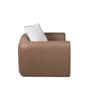 Arcade Leatherette 1 Seater Sofa with Solid Wood Fluting and Fabric Seat