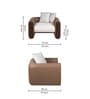 Arcade Leatherette 1 Seater Sofa with Solid Wood Fluting and Fabric Seat