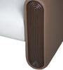 Arcade Leatherette 1 Seater Sofa with Solid Wood Fluting and Fabric Seat