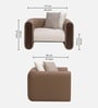 Arcade Leatherette 1 Seater Sofa with Solid Wood Fluting and Fabric Seat