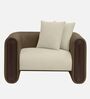 Arcade Leatherette 1 Seater Sofa with Solid Wood Fluting and Fabric Seat in Beige colour Arcade Leatherette 1 Seater Sofa with Solid Wood Fluting and Fabric Seat in Beige colour