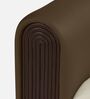 Arcade Leatherette 1 Seater Sofa with Solid Wood Fluting and Fabric Seat in Beige colour Arcade Leatherette 1 Seater Sofa with Solid Wood Fluting and Fabric Seat in Beige colour