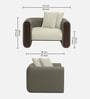 Arcade Leatherette 1 Seater Sofa with Solid Wood Fluting and Fabric Seat in Grey colour Arcade Leatherette 1 Seater Sofa with Solid Wood Fluting and Fabric Seat in Grey colour