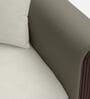 Arcade Leatherette 1 Seater Sofa with Solid Wood Fluting and Fabric Seat in Grey colour Arcade Leatherette 1 Seater Sofa with Solid Wood Fluting and Fabric Seat in Grey colour