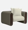 Arcade Leatherette 1 Seater Sofa with Solid Wood Fluting and Fabric Seat in Grey colour Arcade Leatherette 1 Seater Sofa with Solid Wood Fluting and Fabric Seat in Grey colour