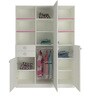 Arcadia Kids 3 Door Wardrobe with 2 Drawers in Lavender Purple & Barbie Pink Finish