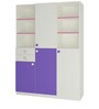Arcadia Kids 3 Door Wardrobe with 2 Drawers in Lavender Purple & Barbie Pink Finish