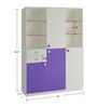 Arcadia Kids 3 Door Wardrobe with 2 Drawers in Lavender Purple & Barbie Pink Finish