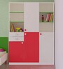 Arcadia Kids 3 Door Wardrobe with 2 Drawers in Strawberry Pink & Verdant Green Finish