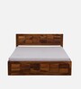Arcadia Sheesham Wood Queen Size Bed in Brown Colour with Box Storage
