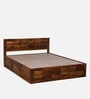 Arcadia Sheesham Wood Queen Size Bed in Brown Colour with Box Storage