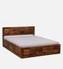 Arcadia Sheesham Wood Queen Size Bed in Brown Colour with Box Storage