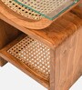 Arch Solid Wood End Table in Teak Finish