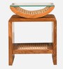 Arch Solid Wood End Table in Teak Finish