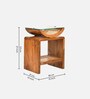 Arch Solid Wood End Table in Teak Finish