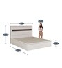 Archer Queen Size Bed in White Finish with Hydraulic Storage