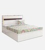 Archer Queen Size Bed in White Finish with Hydraulic Storage
