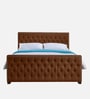 Archer Upholstered Queen Size Bed In Dark Brown Color