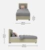 Archer Velvet Single Size Bed in Beige Colour