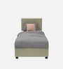 Archer Velvet Single Size Bed in Beige Colour