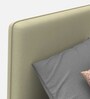 Archer Velvet Single Size Bed in Beige Colour