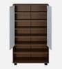 Ardor 2 Door  Shoe Cabinet in Walnut  White Finish