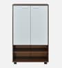 Ardor 2 Door  Shoe Cabinet in Walnut  White Finish