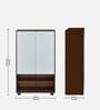 Ardor 2 Door  Shoe Cabinet in Walnut  White Finish