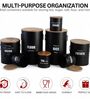 Ardura Black Metal 8 Pc Storage with Wooden Lids Containers Set