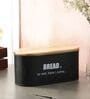 Ardura Black Metal Bread Box with Wooden Lid