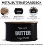 Ardura Black Metal Butter Box with Wooden Lid