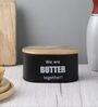 Ardura Black Metal Butter Box with Wooden Lid