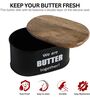 Ardura Black Metal Butter Box with Wooden Lid