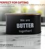Ardura Black Metal Butter Box with Wooden Lid