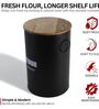 Ardura Black Metal Flour Container with Wooden Lid
