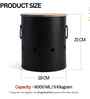 Ardura Black Metal Onion Container with Wooden Lid
