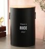 Ardura Black Metal Rice Container with Wooden Lid