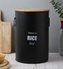 Ardura Black Metal Rice Container with Wooden Lid