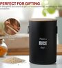 Ardura Black Metal Rice Container with Wooden Lid
