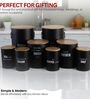 Ardura Black Metal Storage Containers with Wooden Lids Set of 8