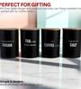Ardura Black Metal Tea Sugar Coffee and Salt Containers with Wooden Lids Set of 4