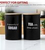 Ardura Black Metal Tea Sugar Containers with Wooden Lids Set of 2