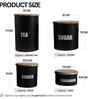 Ardura Black Metal Tea Sugar Ginger and Cardamom Containers with Wooden Lids Set of 4