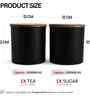 Ardura Black Metal Tea Sugar Small Containers with Wooden Lids Set of 2